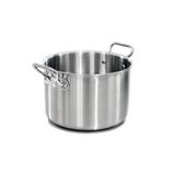 Pentole Agnelli ALIX104ALIN32 Hoge braadpan met 2 stalen handgrepen, aluminium stalen trilaminaat voor inductie, 32 cm