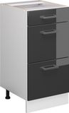 Vicco R-Line Meuble bas de cuisine – 40 cm avec tiroirs, sans plan de travail Anthracite Laqué brillant