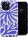 Selencia Hoesje - Geschikt voor Apple iPhone 16 Pro Max - Backcover geschikt voor MagSafe - Modern Bloom Sapphire Blue