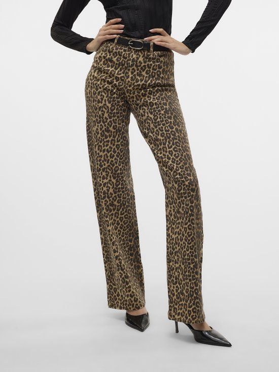 VERO MODA - VMTESSA HR WIDE STRETCH AOP JEANS NOOS - Dames - Jeans - Silver Mink - W26 X L30