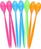 Merkloos Yoghurt/toetjes lepels - 10x - diverse kleuren mix - 21 cm - kunststof
