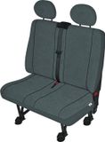 Merkloos / Sans marque HP-Autozubehör Bestelwagen dubbelzitter stoelhoes 2-delig met hoofdsteun covers Antraciet Polyester
