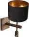 Steinhauer Wandlamp Stang 4890BR brons met zwart linnen kap