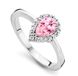 Orphelia Damesring 925 zilver gerhodineerd zirkonia roze druppelgeslepen mt. 50 (15,9)-ZR-7226/PI/50