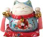 JADE TEMPLE Porseleinen spaarpot Maneki Neko, blauw