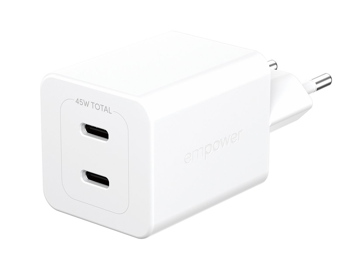 PanzerGlass empower™ by ® Turbo 45W Charger incl. 2 x USB-C | EU Plug | Silver White