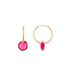 Mesiln Boucles d'oreilles en argent sterling 925 avec quartz hydrothermal framboise, plaqué or jaune 18 carats