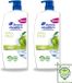 Head & Shoulders 2 x Pomme Fraîche Shampoo Anti-Pelliculaire Flacon Pompe 1000 ml