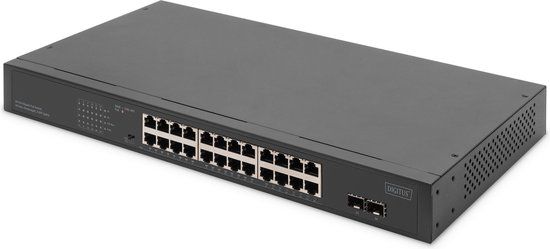 Digitus DN-95348-2 - 24-Port Gigabit Ethernet PoE Switch - Unmanaged - Grijs
