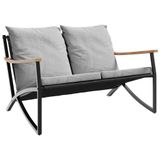 VidaXL Tuinbank met kussens 120 cm staal antraciet