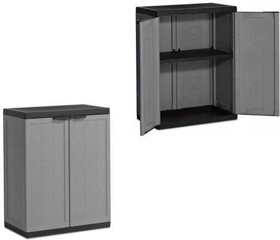 KIS Jolly Opbergkast Laag - 68x85x39 cm - Grijs/Zwart