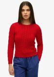 Superdry Essentials Slanke Kabeltrui Dames Rood Maat 44