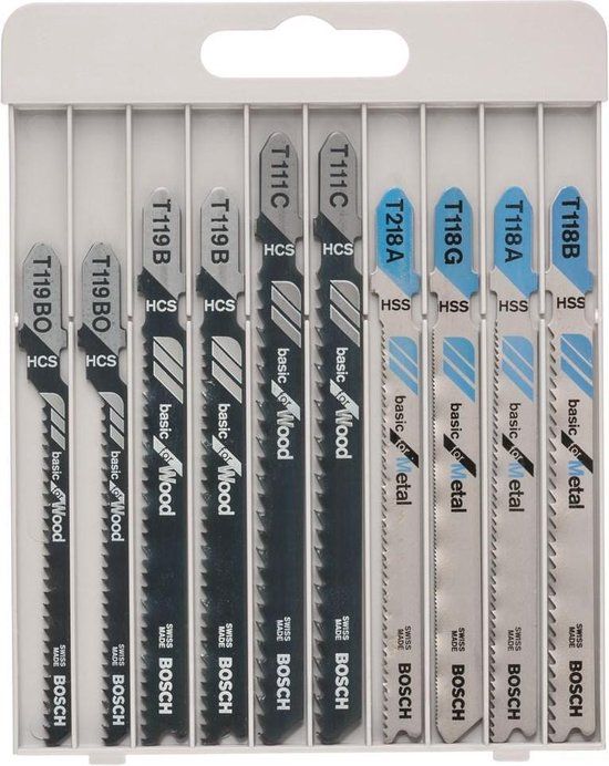 Bosch 10-delige decoupeerzaagbladenset Basic for Metal and Wood