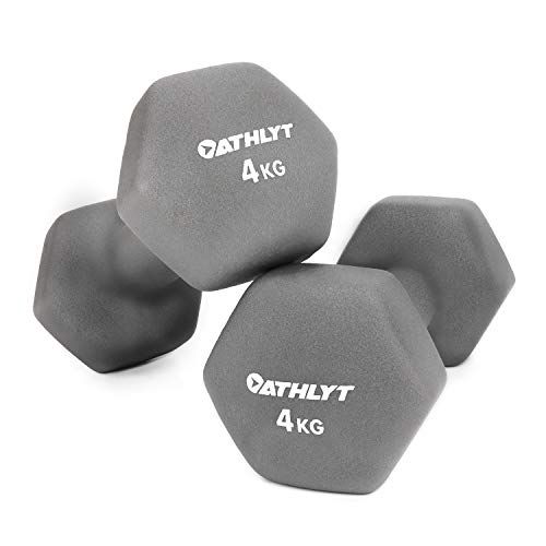 Athlyt - Neopreen haltergewichten - 2 x 4 kg - Grijs