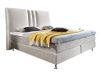 Atlantic Home Collection Rita Boxspringbed met 7 zones pocketveringmatras, bekleding van fluweel en gewatteerd hoofdeinde 180 x 200 cm crème