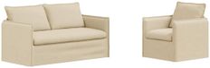 vidaXL Canapé 2 places Tissu Crème