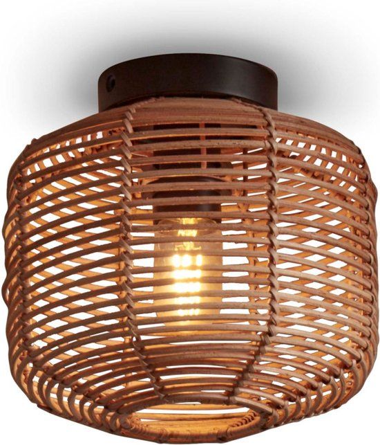 GOOD&MOJO Tanami Plafonniere - Ø25cm - Rotan - Bruin
