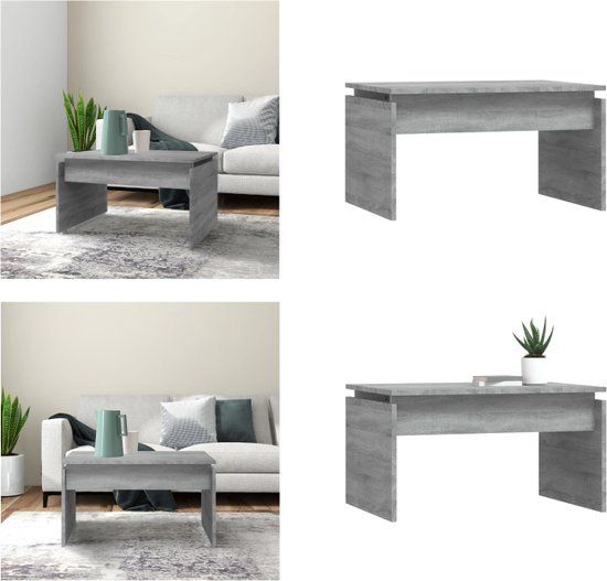 vidaXL Salontafel 68x50x38 cm bewerkt hout grijs sonoma eiken