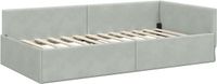 vidaXL Hoek Bed Frame Lichtgrijs 90 x 190 cm Fluweel