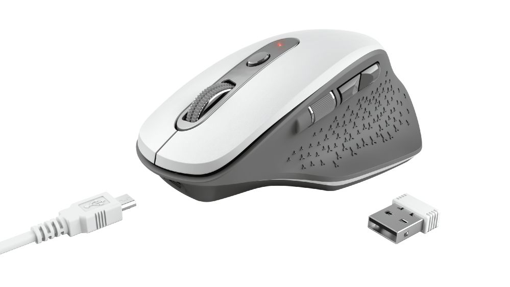 Trust Ozaa Draadloze Muis - Oplaadbaar - 2400 DPI - Wit