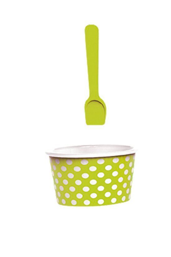 Zak!Designs Dotty Ice Cream Bowl - Includes Spoon - Melamine - Ø 8 x 5.5 cm - Green