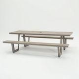 Vita Massa Taupe XL Rechthoekige Picknicktafel