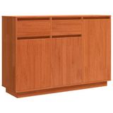 vidaXL Dressoir met lade Wasbruin 110 x 34 x 75 cm Massief grenenhout