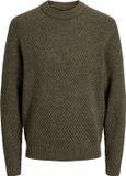 JACK & JONES Jjblake knit crew neck regular fit - heren pullover katoenmengsel met O-hals - groen (rosin)