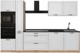 Vicco Complete keukeneenheid R-Line, Wit landelijk/Goudkleurig Eiken, 310 cm antraciet werkblad