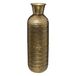 Atmosphera Bloemenvaas Antique Dorado - goud - bewerkt metaal - 15 x 46 cm - flessenhals model - Design vaas