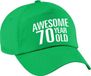 Bellatio Decorations Verjaardag cadeau petje - Awesome 70 year old - 70 jaar - groen - volwassenen - baseball cap - leeftijd