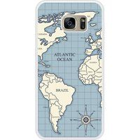Samsung Bedrukt siliconen hoesje compatibel met Galaxy S7 Edge Map vintage