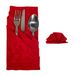 Giovanni Dolcinotti kerstservettenset, 6 stuks, rood, 45 x 45 cm, gemaakt in Italië