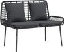 Banc de jardin Noir et anthracite poly rotin