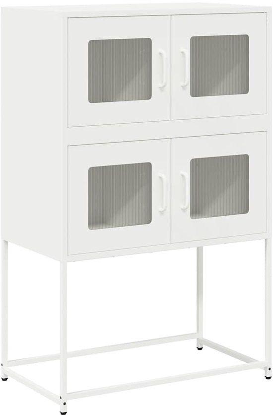 vidaXL Hoge kast 68x39x107 cm staal wit