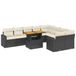 vidaXL 10-delige Loungeset met Kussens, Poly Rattan, Zwart