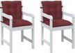vidaXL Coussin de chaise 2 pcs dossier bas 100x50x7 cm tissu chiné vin rouge