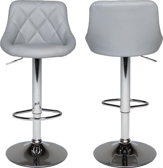 Set ALLSTORE Set van 2 grijze barkrukken JASPER