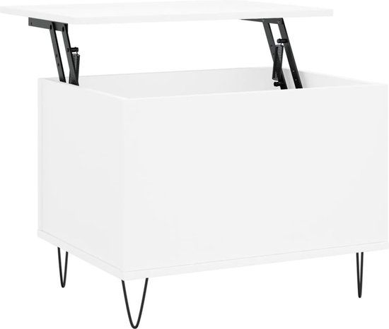 vidaXL Salontafel 60x44,5x45 cm bewerkt hout wit