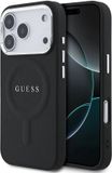 Guess PU Saffiano Backcover - Geschikt voor iPhone 17 Pro - MagSafe Compatibel - Zwart