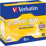 Verbatim DVD+RW 4.7GB 4x Jewelcase - 5 Pack