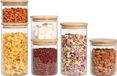 Sans marque Verre transparent/beige Pot de conservation étanche avec couvercle - Rond - 500 ml