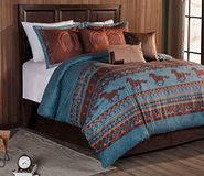 Chezmoi Collection Sedona 7-delige dekbedset, polyester, turkooisblauw, full