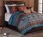 Chezmoi Collection Sedona 7-delige dekbedset, polyester, turkooisblauw, full