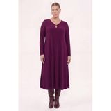 YOEK Plus Size jurk - paars