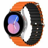 By Qubix - Ocean Style siliconen bandje - Oranje / zwart - geschikt voor Huawei Watch 5 - 46mm
