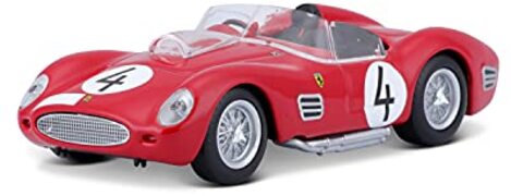 Bburago Ferrari Testarossa (1959): modelauto op schaal 1:43, Ferrari Racing Serie, geschenkdoos, 12 cm, rood # 4 (18-36307)