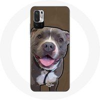 Maniacase Hoesje voor Xiaomi Poco M3 Pro Hond Pitbull Wit Grijs
