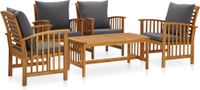 Maison Exclusive - Salon de jardin 5 pièces avec coussins, en acacia massif