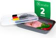 Novaliv set van 2 antraciet premium vleeswarendozen met transparant deksel